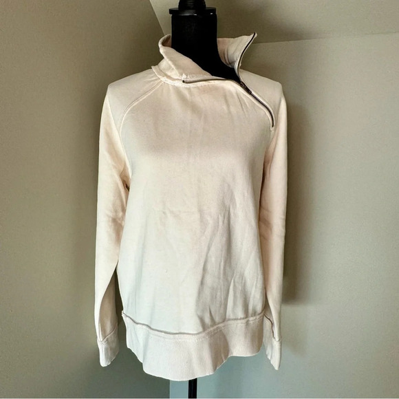 NWT We the Free Just a Game asymmetrical quarter zip size Small ivory - Picture 3 of 8